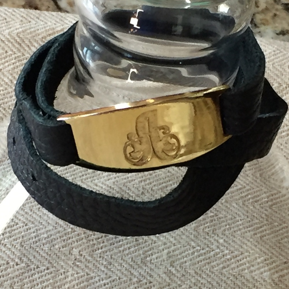 Lisa Stewart Leather Wrap “A” Bracelet